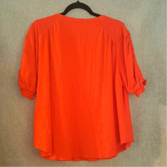 Free People Blood Orange Fever Dream Flowy top Oversized Size Small - Picture 3 of 6